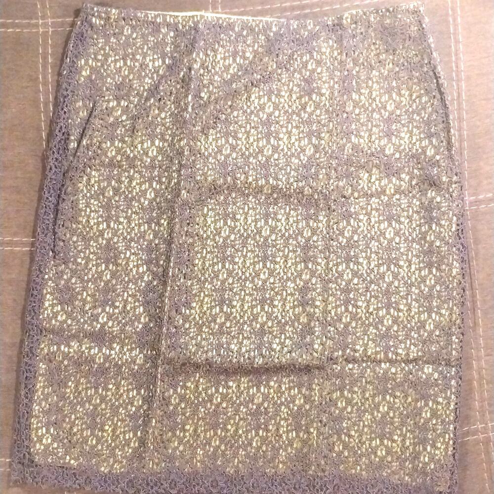Cynthia Steffe Skirt 10 Brown Alencon Lace Silk